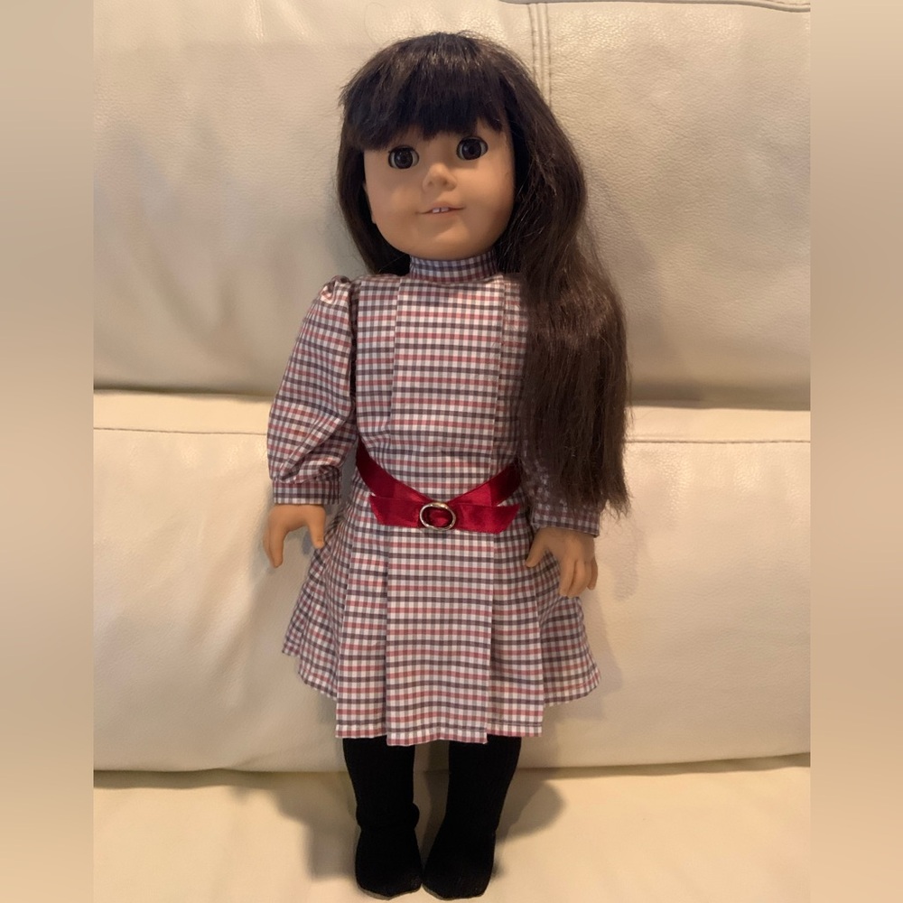 AMERICAN GIRL DOLL Samantha Plaid Red Dress Checkered Dress 1993 Vintage